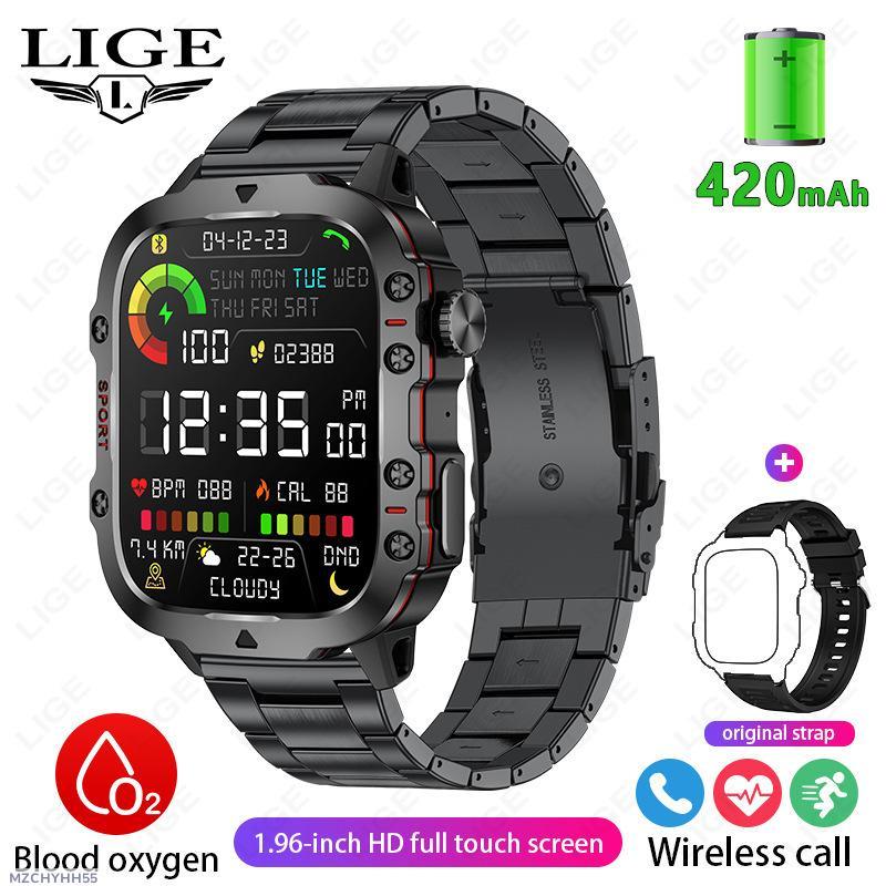 Lonzalo'S New Men'S Outdoor Sports Smartwatch, 5.11 cm Full Touch Large Screen, And Motion Tracking Wirelessly Connected Smartwatch,