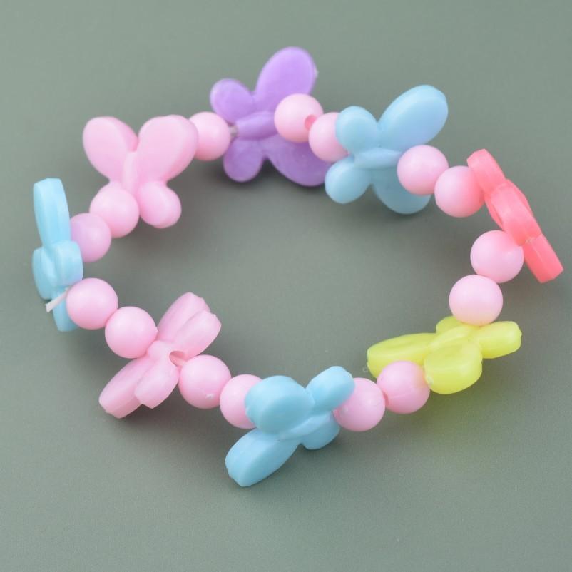 Children Bracelet Acrylic Cartoon Decorations Cute Jewelry Die Beaded Gift Box 12 Pcs