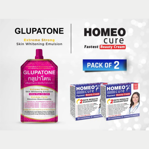 Glupatone Extreme Strong Emulsion with Homeo Cure Beauty Cream (Pack of 2)
