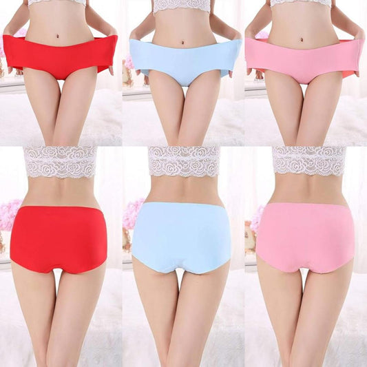Silk Comfortable And Breathable Plain Panties|Four Pcs|High Quality Fabric|Panties For Girls