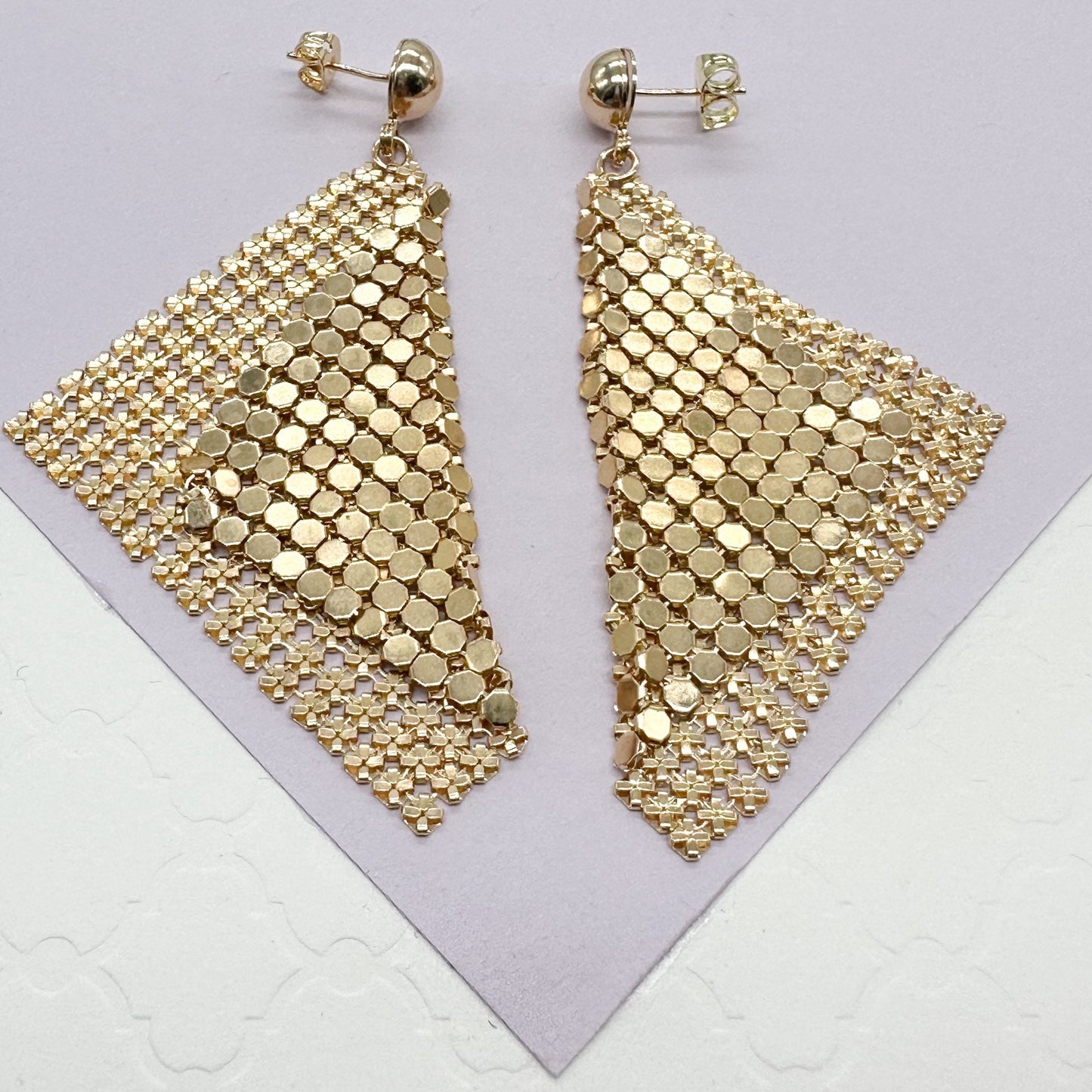 Stylish Mesh Sequin Long Earrings For Girls