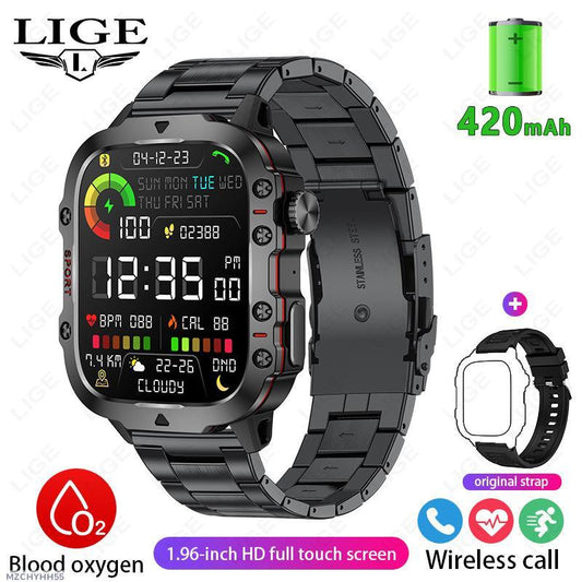 Lonzalo'S New Men'S Outdoor Sports Smartwatch, 5.11 cm Full Touch Large Screen, And Motion Tracking Wirelessly Connected Smartwatch,