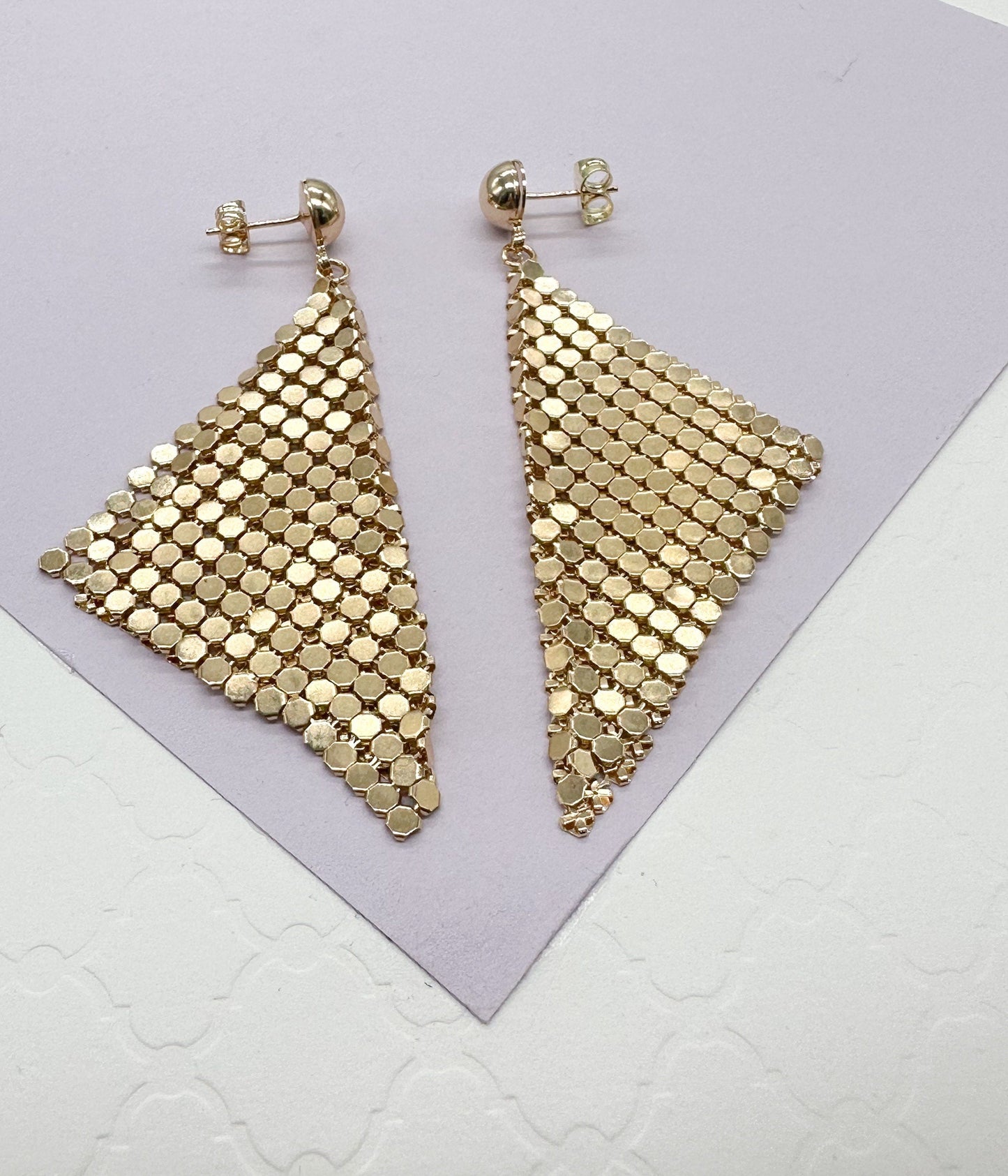 Stylish Mesh Sequin Long Earrings For Girls