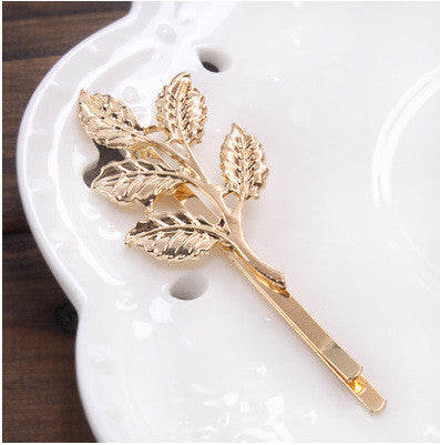 Western and Korean Style Metal Decorated 5 Leaf Hair Pins