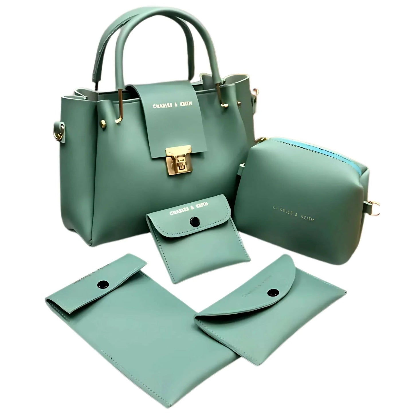 Shoulder Bag Set, Charles & Keith 5 Pcs, Synthetic Leather, Stylish & Practical AZ Mart