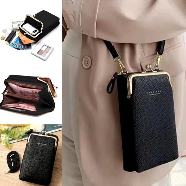 Stylish Top Trend Cross body Mobile Pouch Bags For Girls , Balloon Nylon Mobile Phone Crossbody Bags for Women Fashion Women Shoulder Bag Cell Phone Pouch With Headphone Plug 3 Layer Wallet AZ Mart