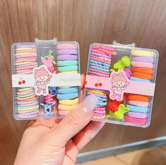 Ponie Pack Of Elastic Band Candy Color Hair Tie Clip Hair Clip Rope