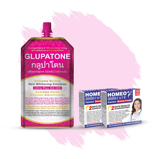 Glupatone Extreme Strong Emulsion with Homeo Cure Beauty Cream (Pack of 2)