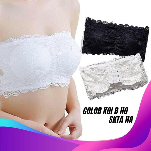 Cotton And Spandex Women's Strapless Bandeau Bra Comfortable, Breathable