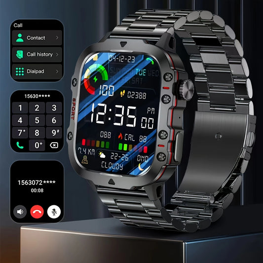 Lonzalo'S New Men'S Outdoor Sports Smartwatch, 5.11 cm Full Touch Large Screen, And Motion Tracking Wirelessly Connected Smartwatch,